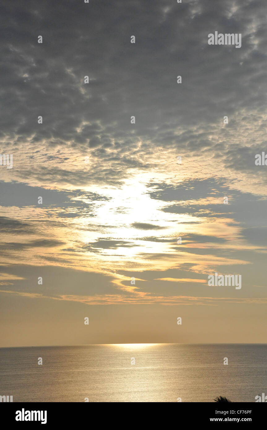 Summer evening Sun clouds drama seascape  Key Biscayne Stock Photo