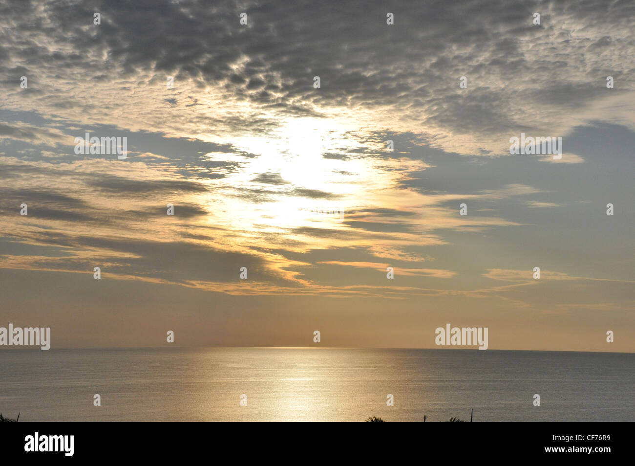 Summer evening Sun clouds drama seascape Stock Photo