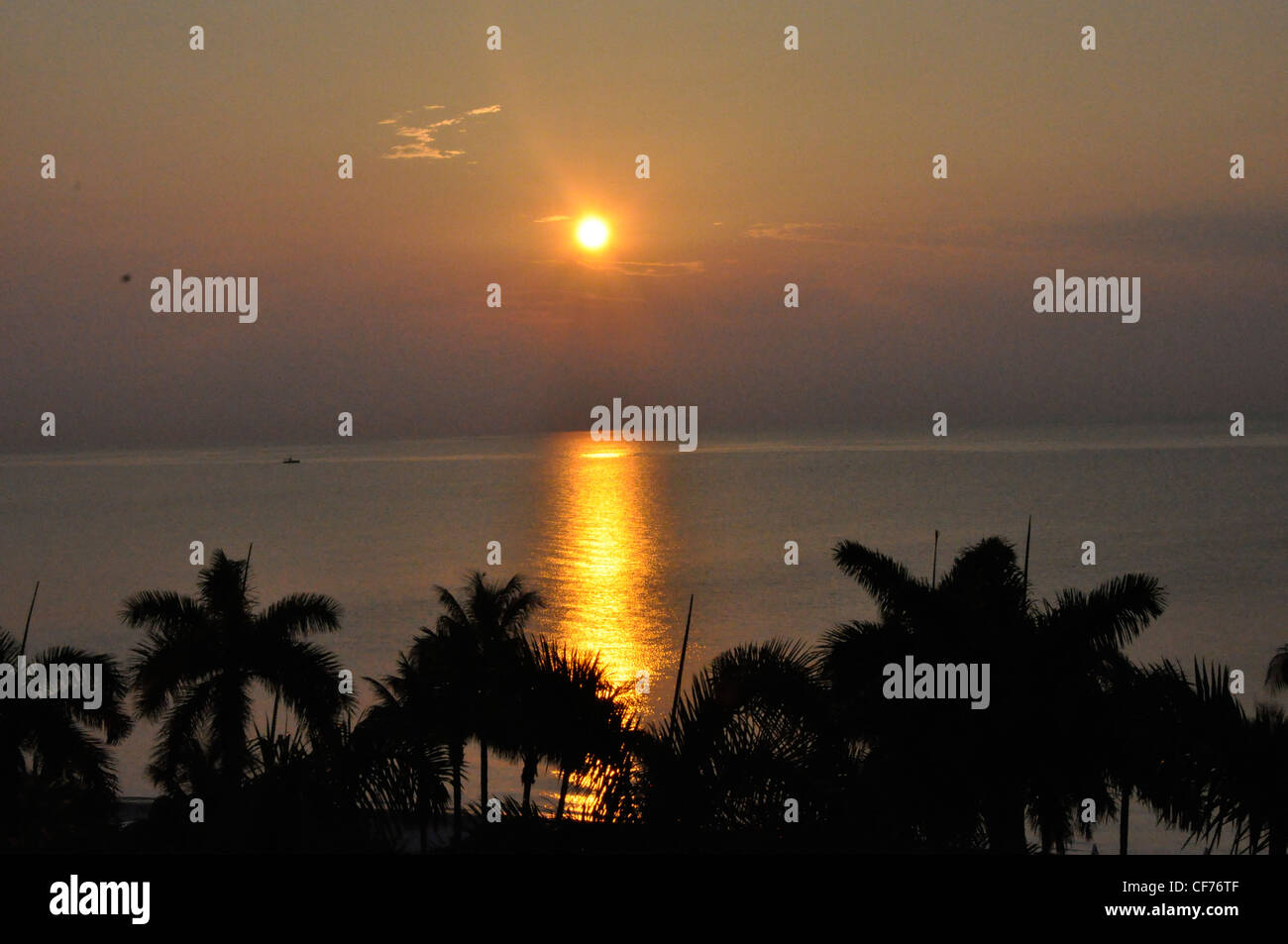 Sunsets into night Key Biscayne romance vacation Stock Photo