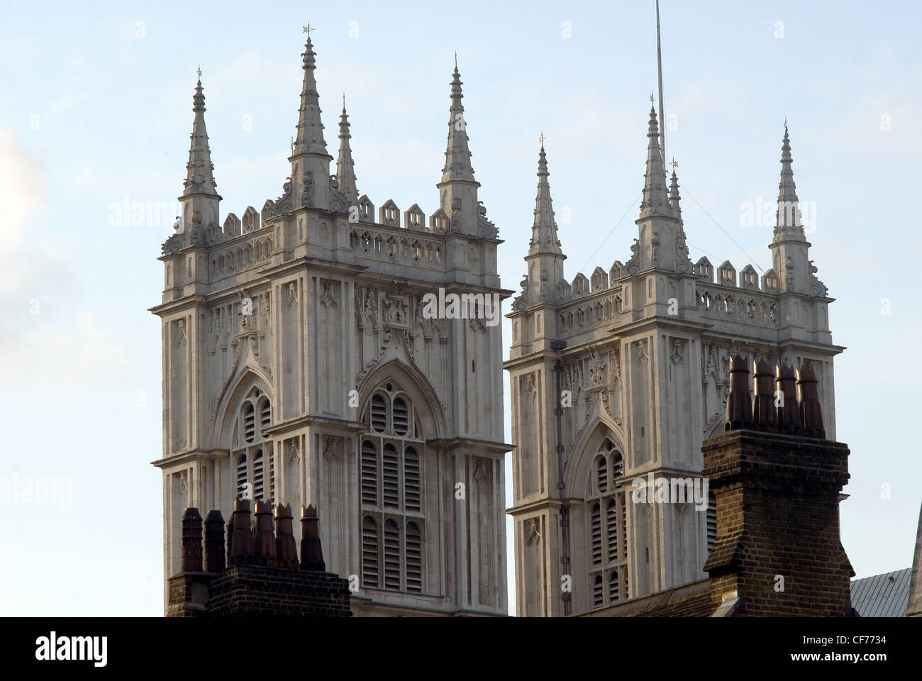 Westminster Abbey towers Stock Photo Alamy