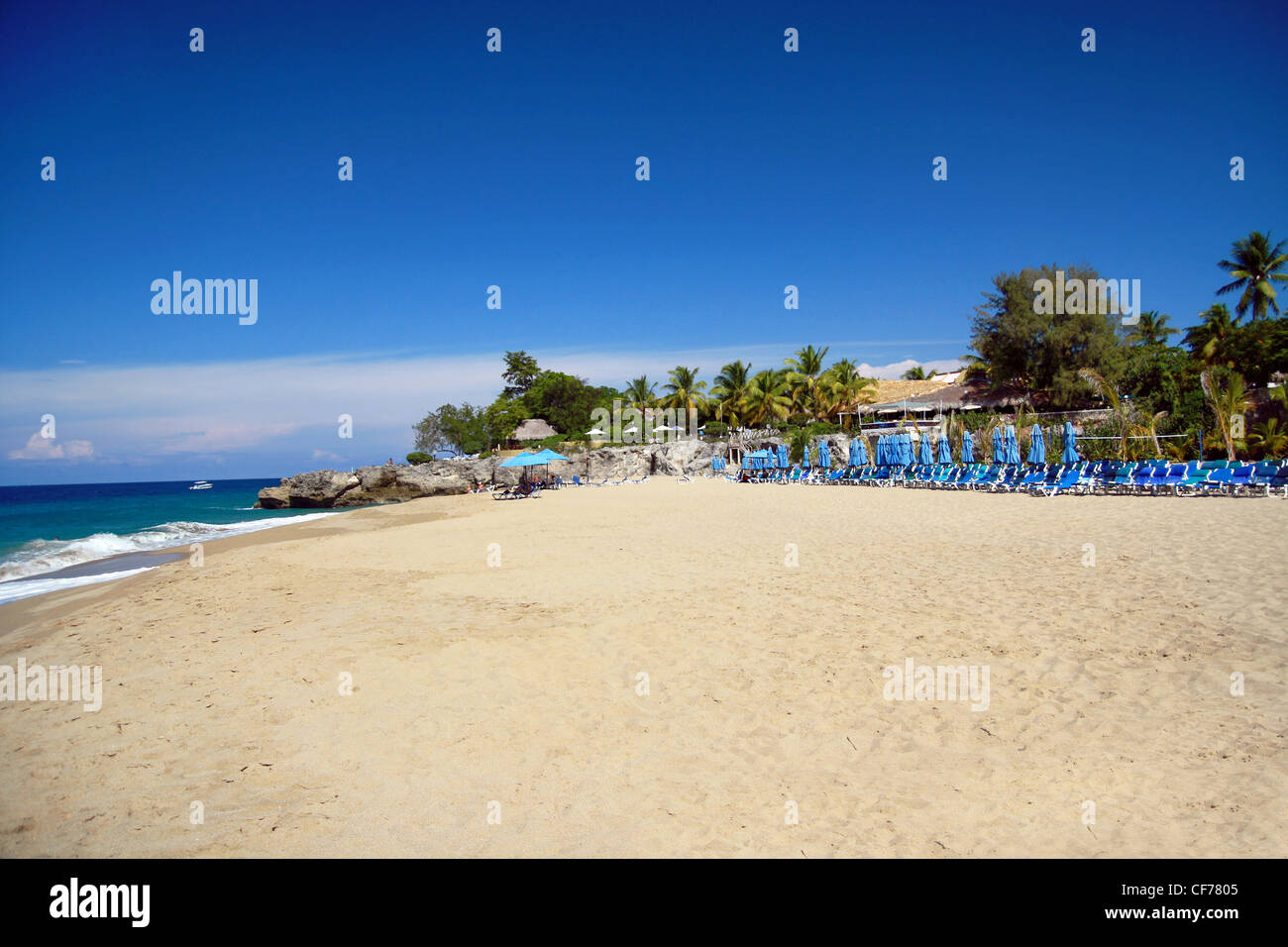 Caribbean resort beach, Dominican Republic, Sosua Waterfront beach Stock Photo