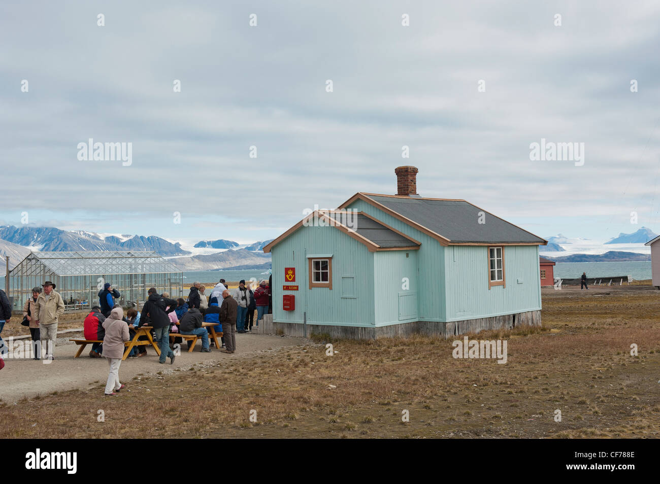 The world's most northerly Post Office at NY Alesund, Spitzbergen. Stock Photo