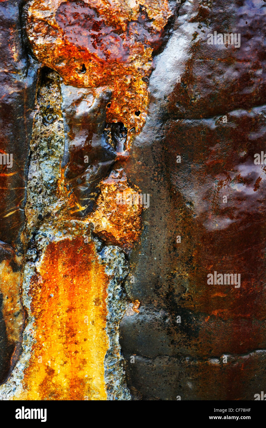 Rust stained stone wall Stock Photo Alamy