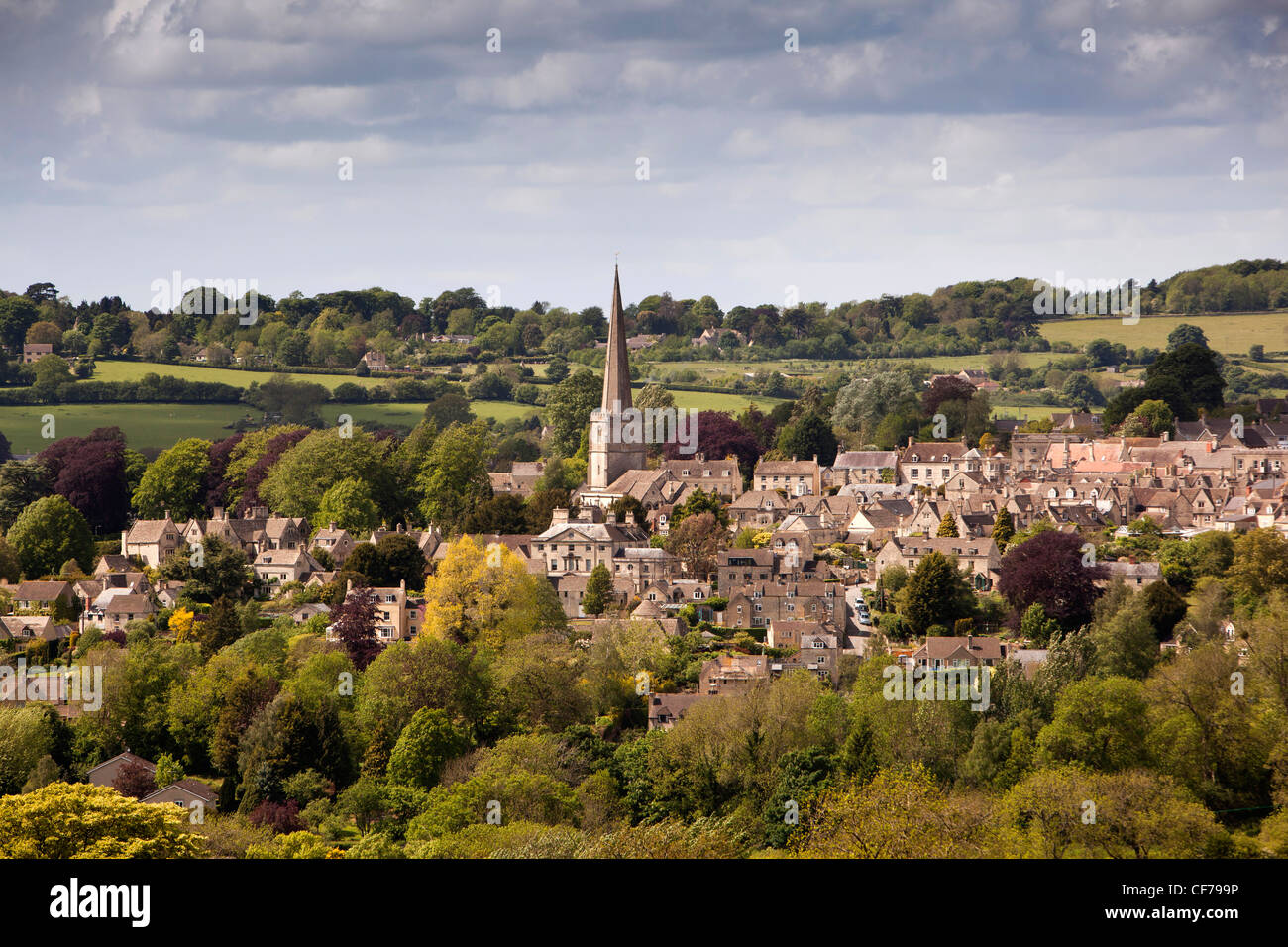 UK, Gloucestershire, Stroud, Painswick from across the valley Stock Photo