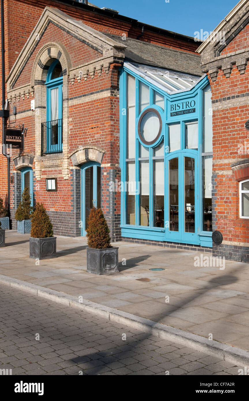 Bistro on the Quay. Common Quay, Ipswich, Suffolk, UK. Stock Photo