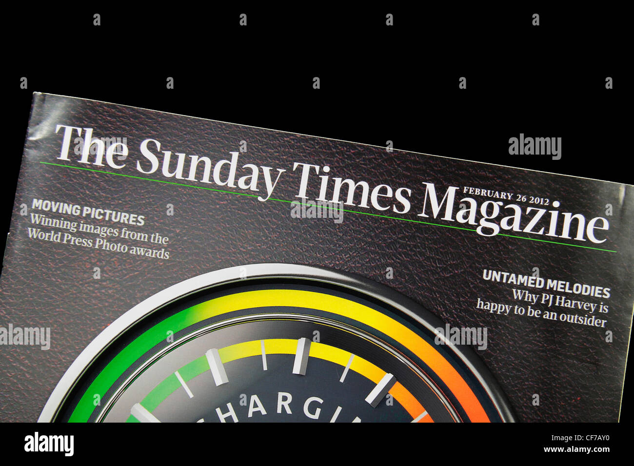 The banner headline of The Sunday Times Magazine, part of the Sunday Times national Sunday newspaper. (26th Feb 2012) Stock Photo