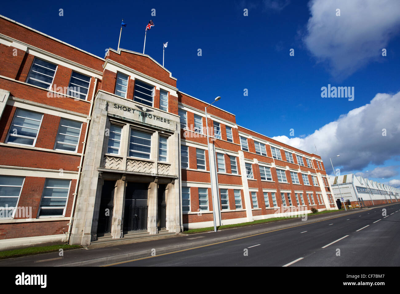 short brothers aircraft factory historic headquarters building titanic quarter belfast northern ireland. Stock Photo