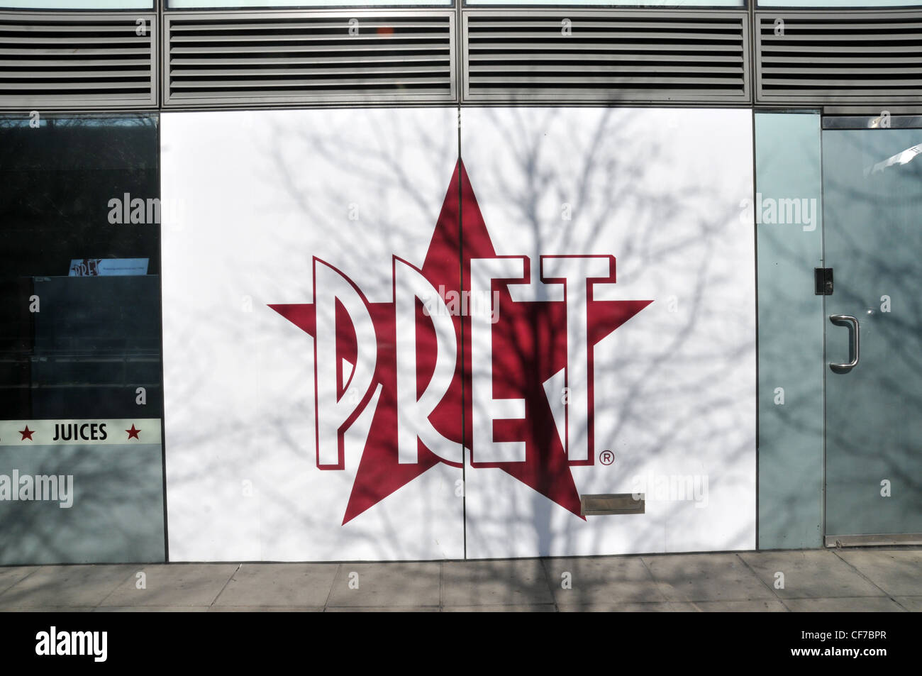 Pret a Manger cafe sign Euston Road coffee chain Stock Photo