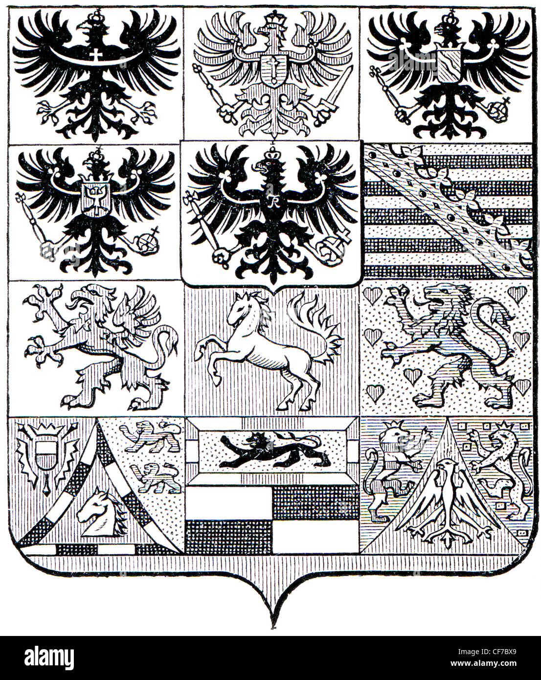Coats of Arms of the Kingdom of Prussia. Stock Photo