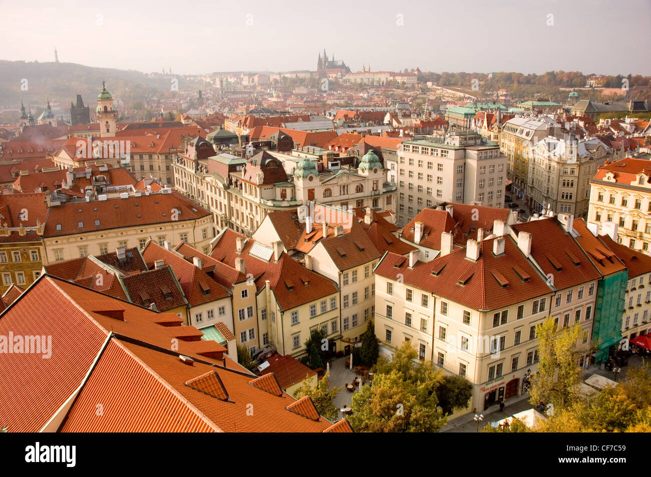 Rooftops in Prague Stock Photo Alamy
