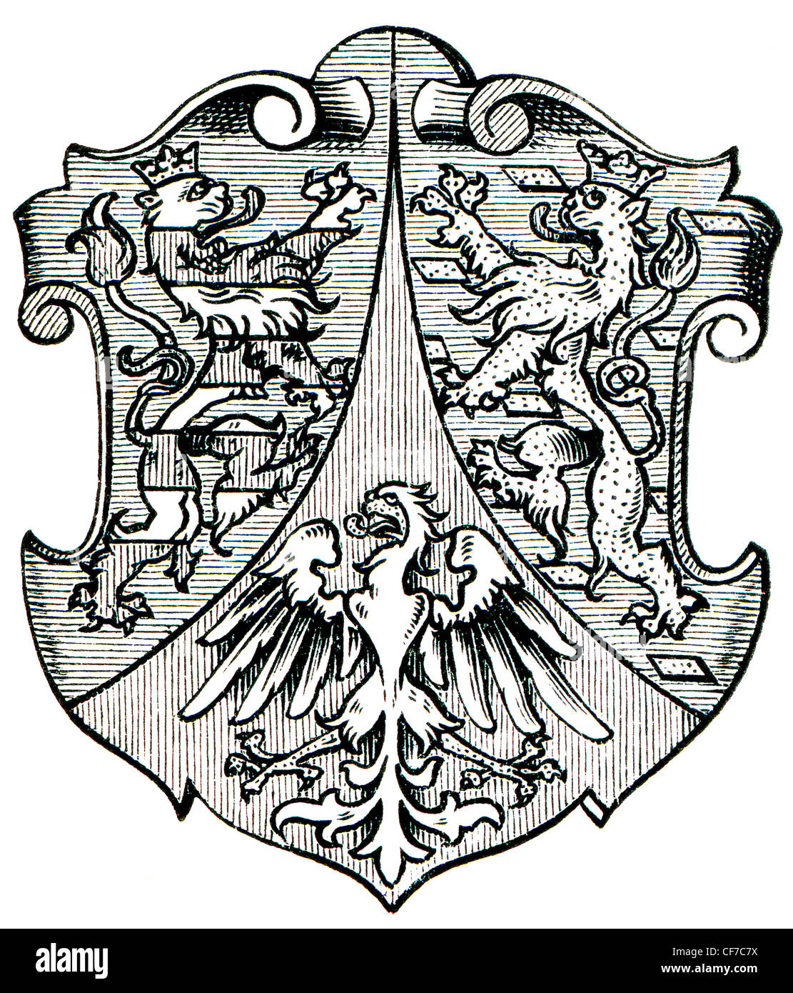Coat of Arms Hesse-Nassau, (Province of Kingdom of Prussia) Stock Photo
