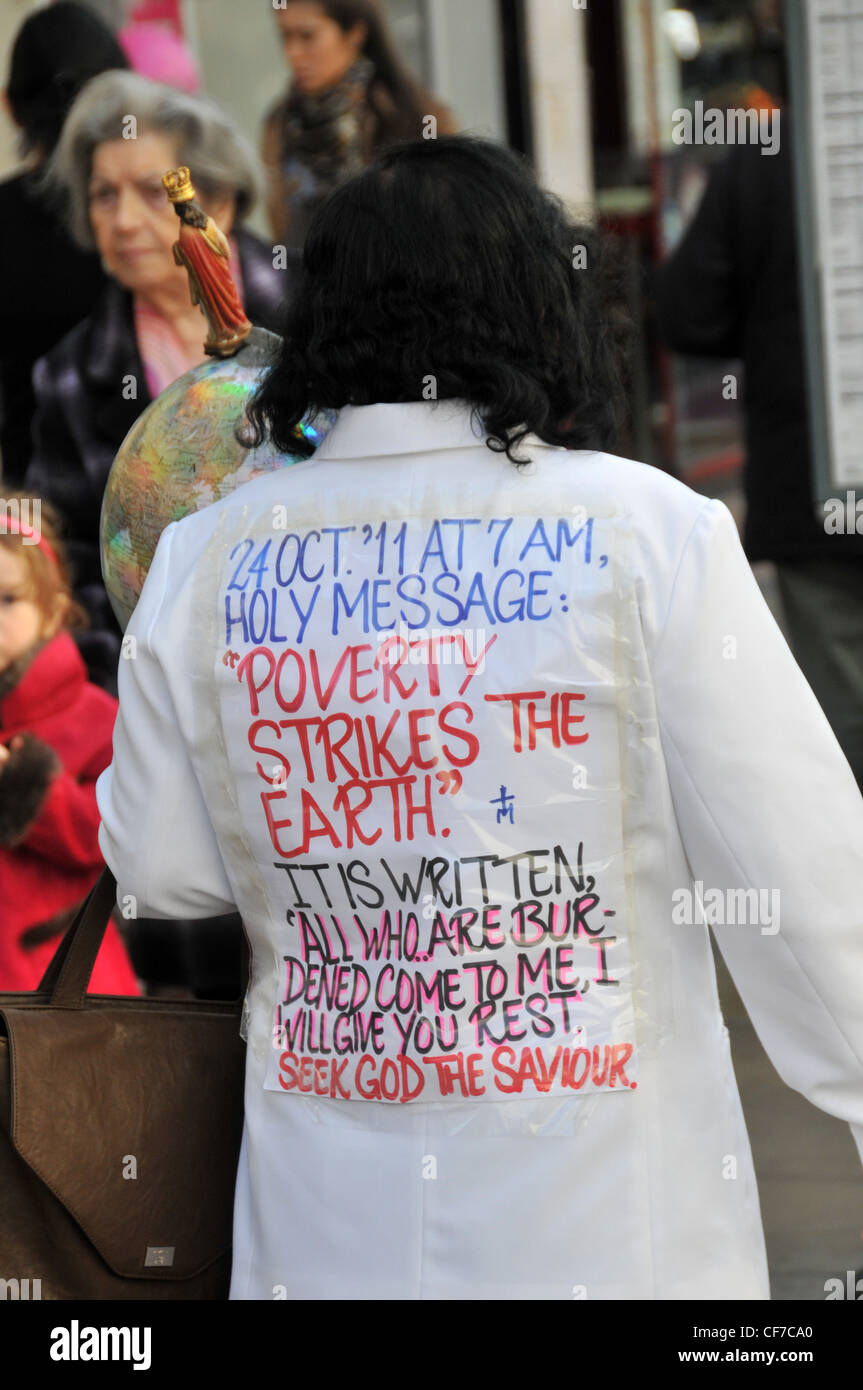 Religious fanatic Christian evangelical Holy Message Biblical God