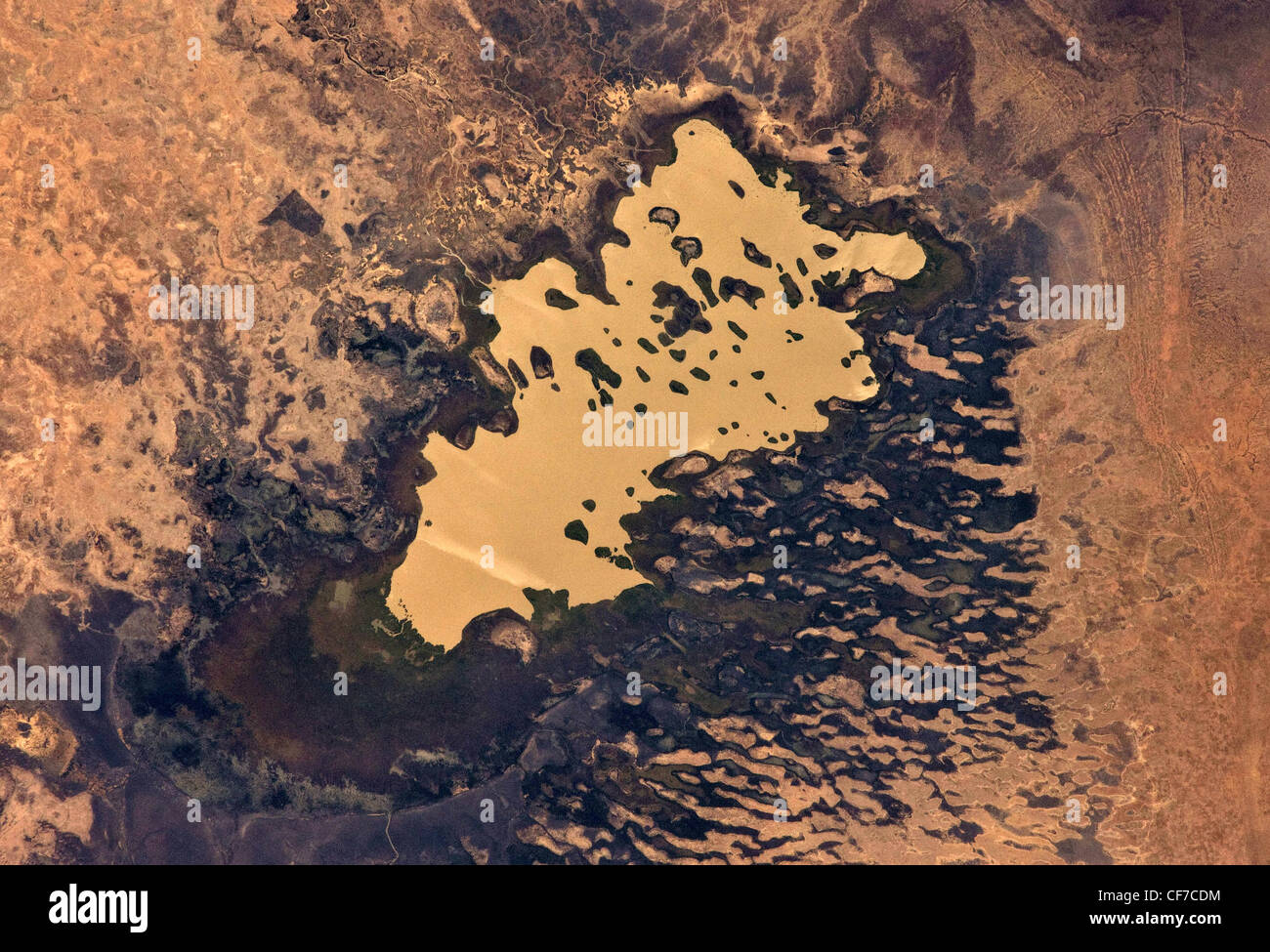 Lake Fitri is an endorheic lake in the southern Sahara Desert. Stock Photo