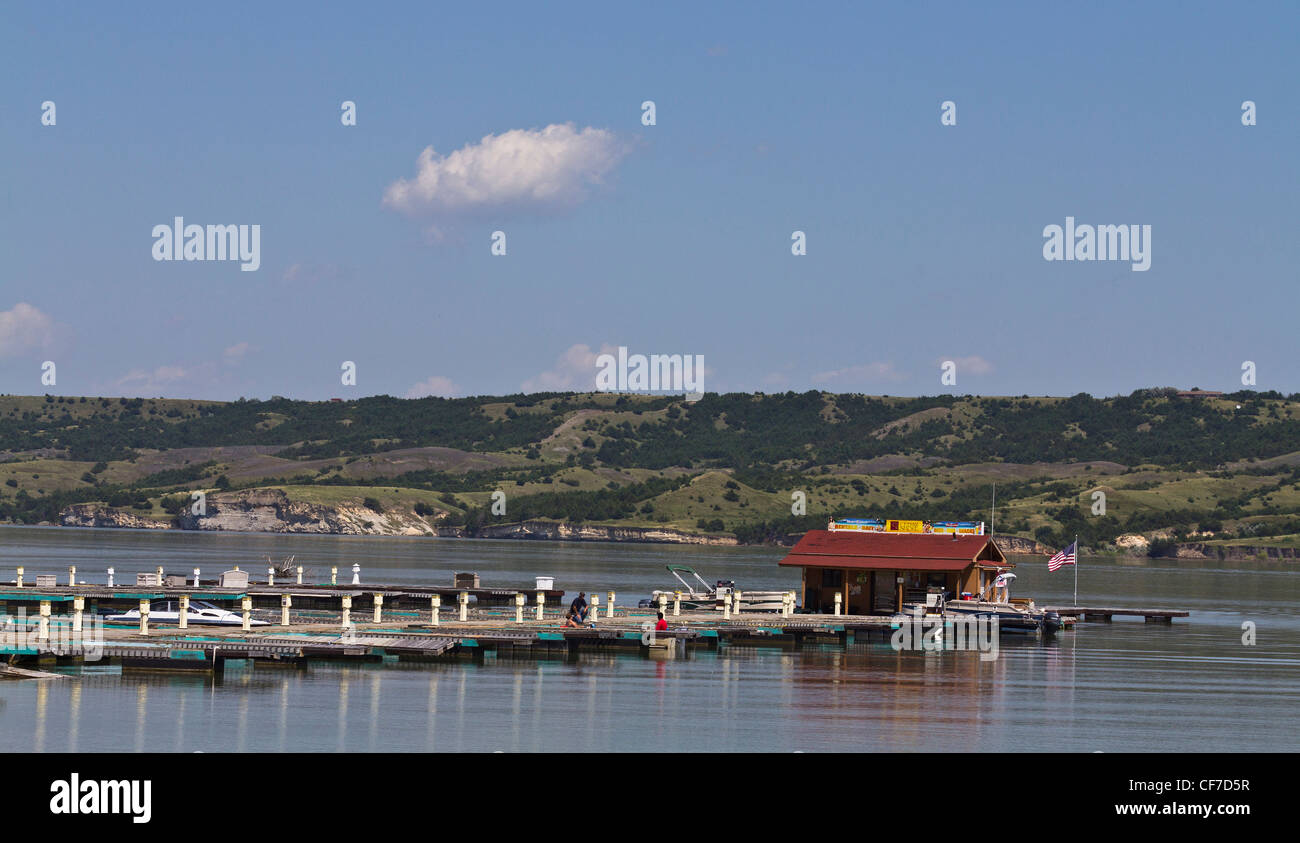 Chamberlain Missouri River South Dakota in USA US The pier at the harbor from above ltop view