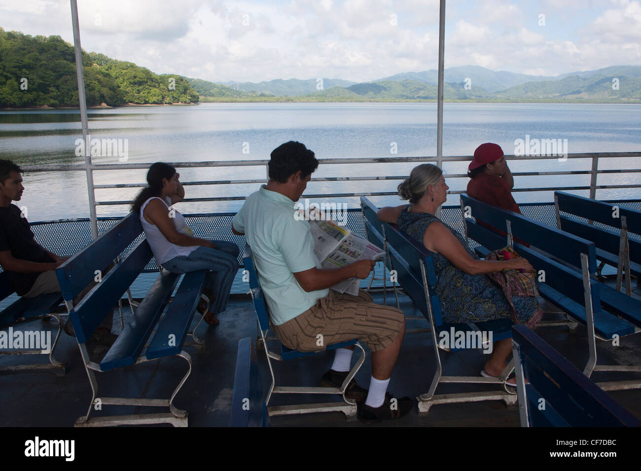 Passengers on the car ferry at Paquera on the Nicoya Peninsula. The