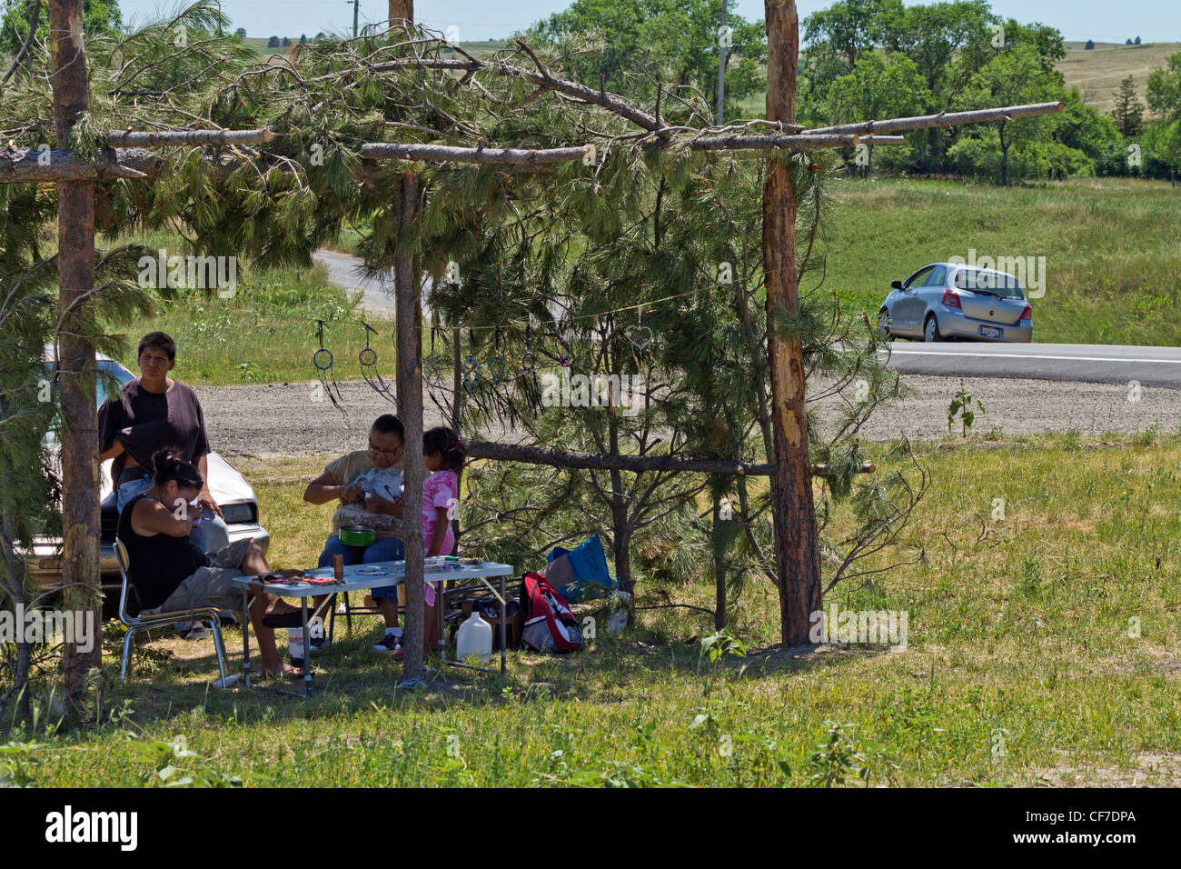 Native American reservation Lakota Oglala Sioux South Dakota in USA The