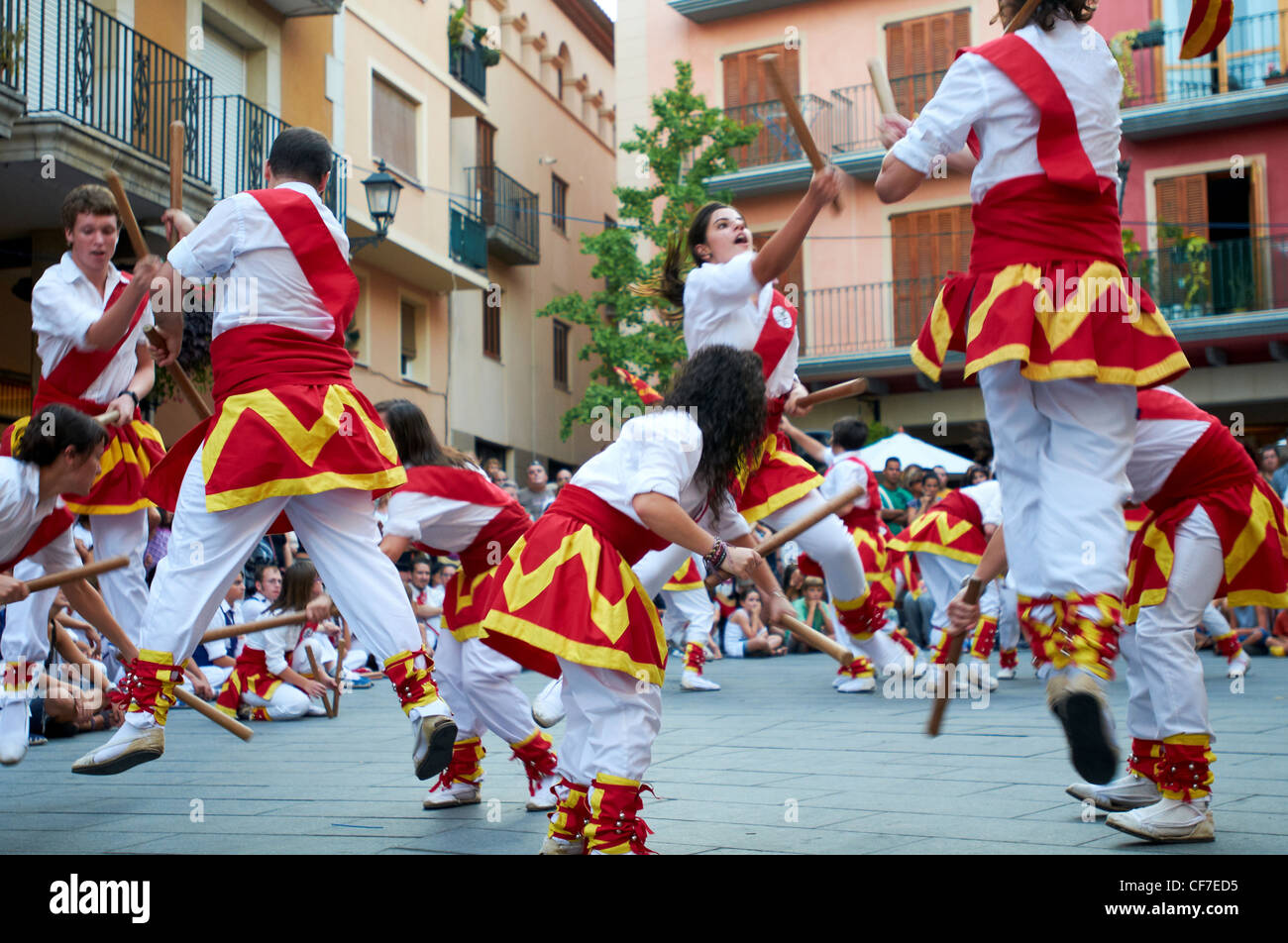 -Traditional 'Catalonian' Dancers- Ancient Traditions. Stock Photo