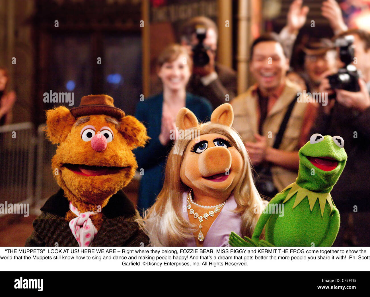 With the help of three fans, The Muppets must reunite to save their old theater from a greedy oil tycoon.  Director: James Bobin Stock Photo