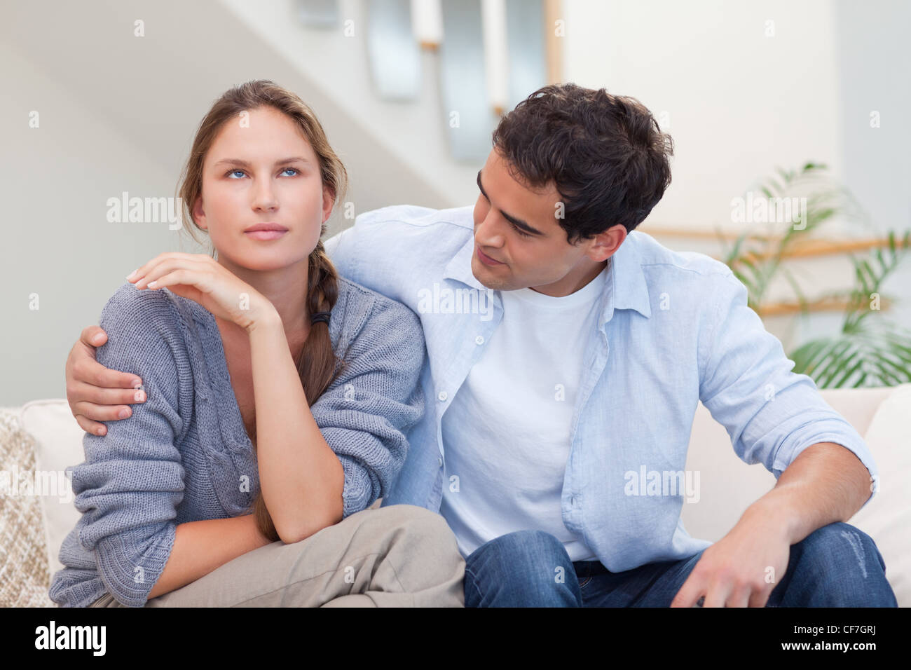 Woman being mad at her husband Stock Photo Alamy