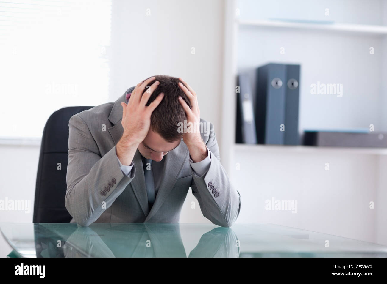 Businessman after failed negotiation Stock Photo