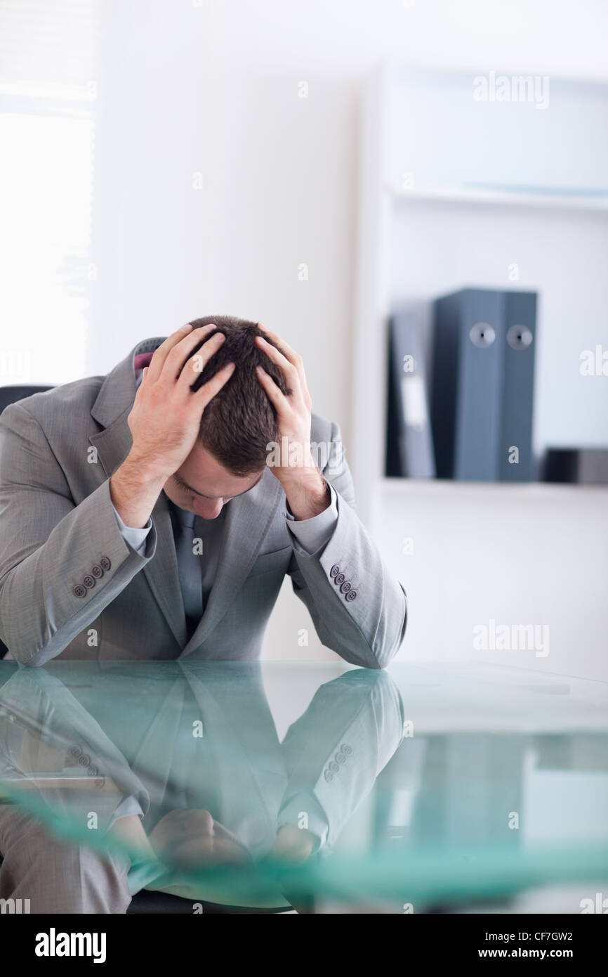 Close up of businessman after failed negotiation Stock Photo