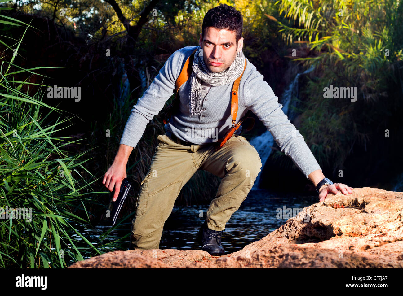 Male adventurer jungle hi-res stock photography and images - Alamy