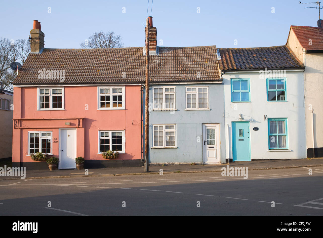 Attractive village houses in Alderton, Suffolk, England Stock Photo Alamy