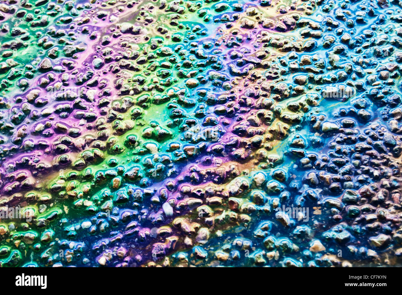 gas spill in rainbow colors Stock Photo Alamy