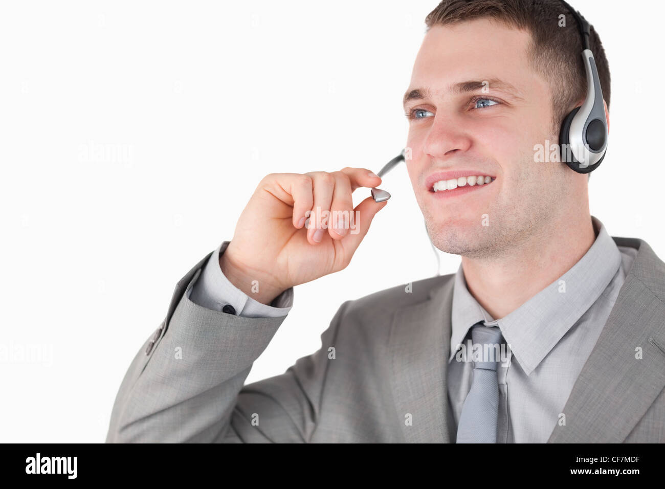 Operator using a headset Stock Photo Alamy