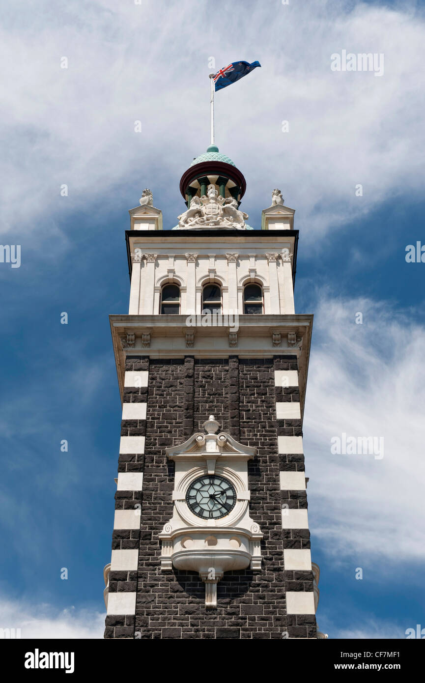 Dunedin Railway Station Clock Tower, New Zealand Stock Photo Alamy