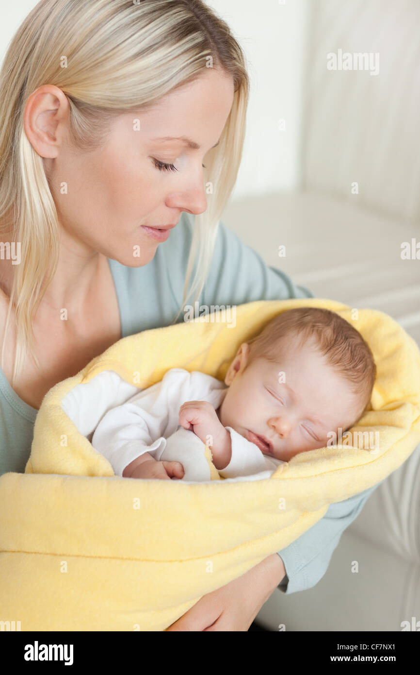 Mother baby girl wrapped in hi-res stock photography and images - Alamy