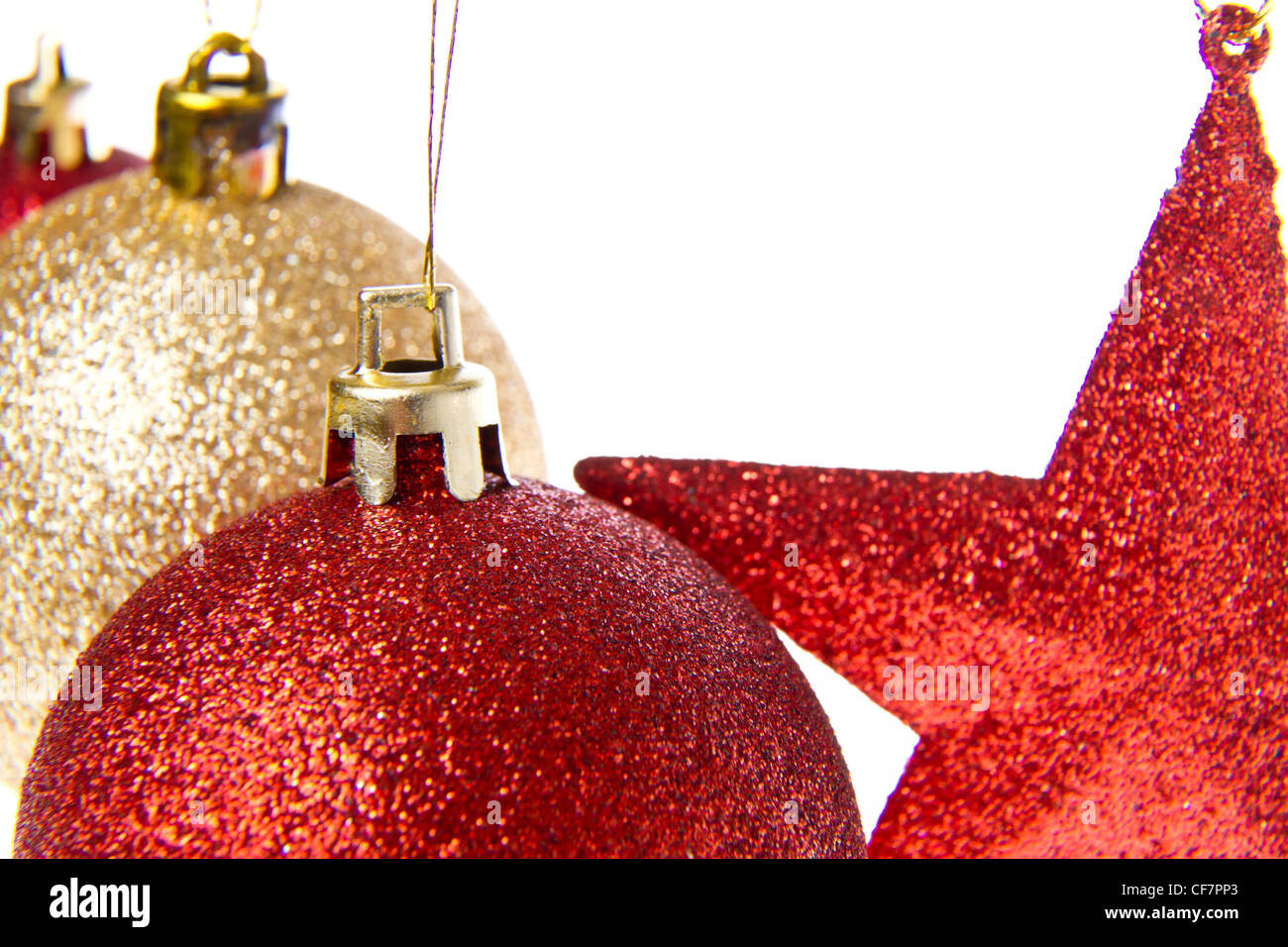 christmas ball with star isoalted on white background Stock Photo - Alamy
