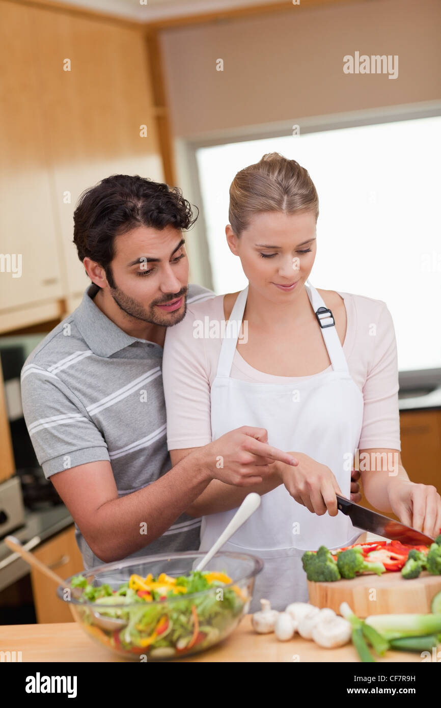 Portrait of a couple cooking Stock Photo - Alamy