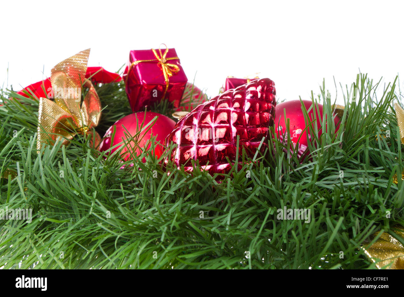 christmas wreath isolated on white background Stock Photo - Alamy