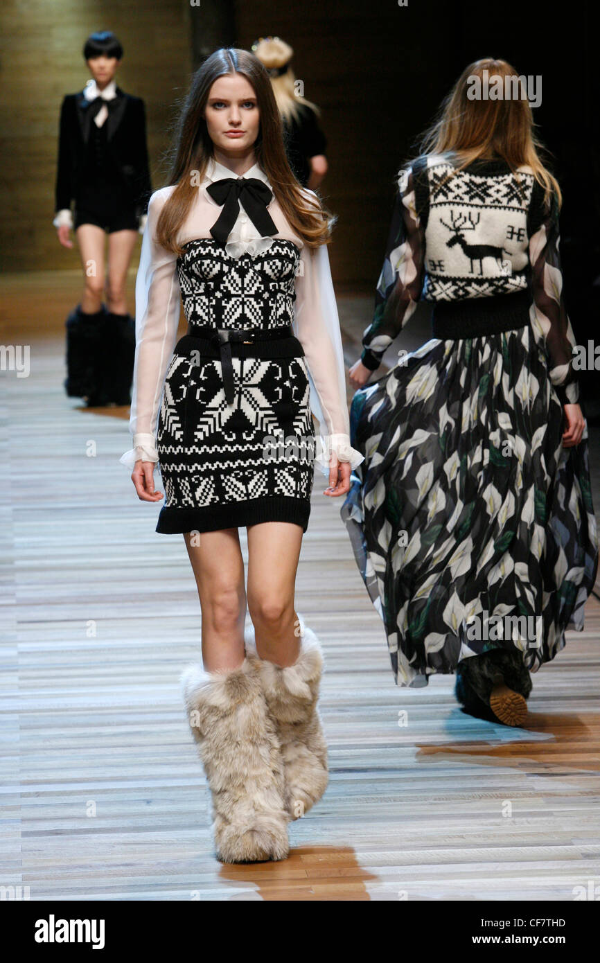 D&G Milan Ready to Wear Autumn Winter Black and white patterned