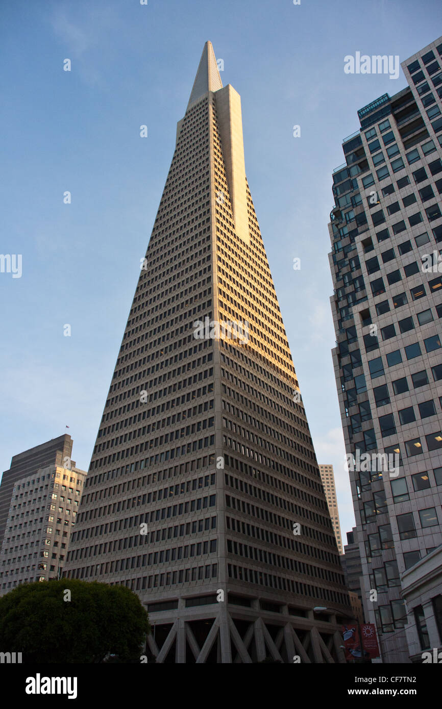 pyramid office block in financial district san francisco,california,usa