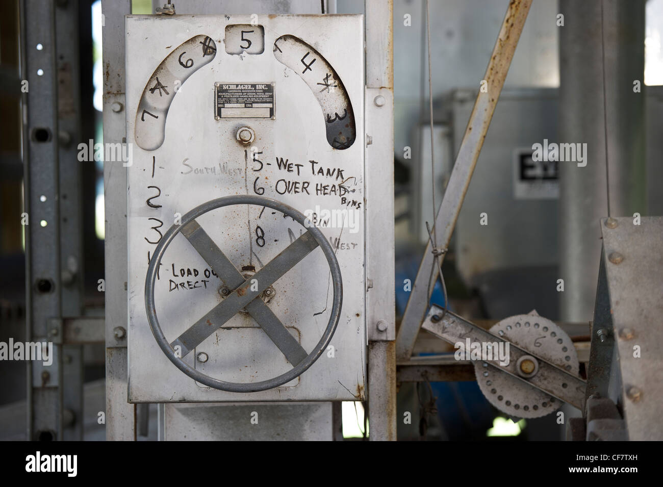 Machinery for operating grain elevator Stock Photo