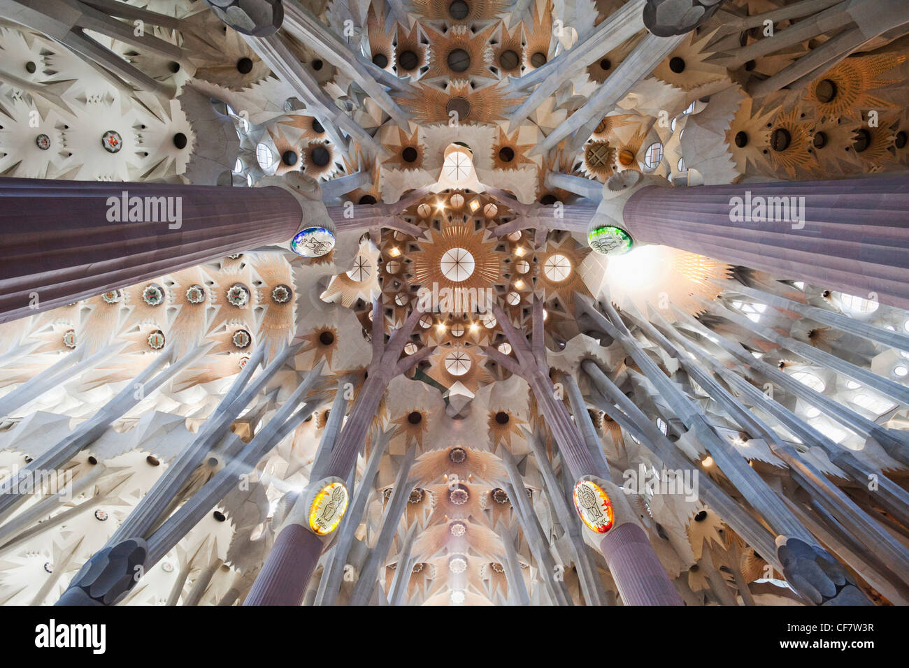 Europe, Spain, Barcelona, Sagrada Familia, Interior, Interiors, Gaudi ...