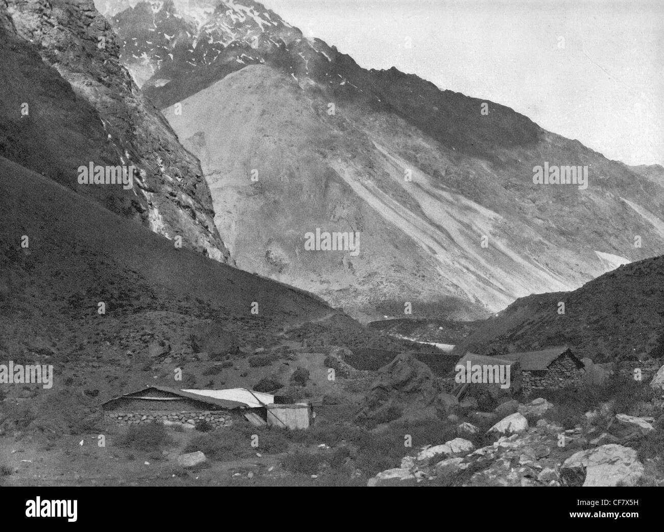 Pass of Uspallata, Andes Mountains, South America, circa 1894 Stock Photo