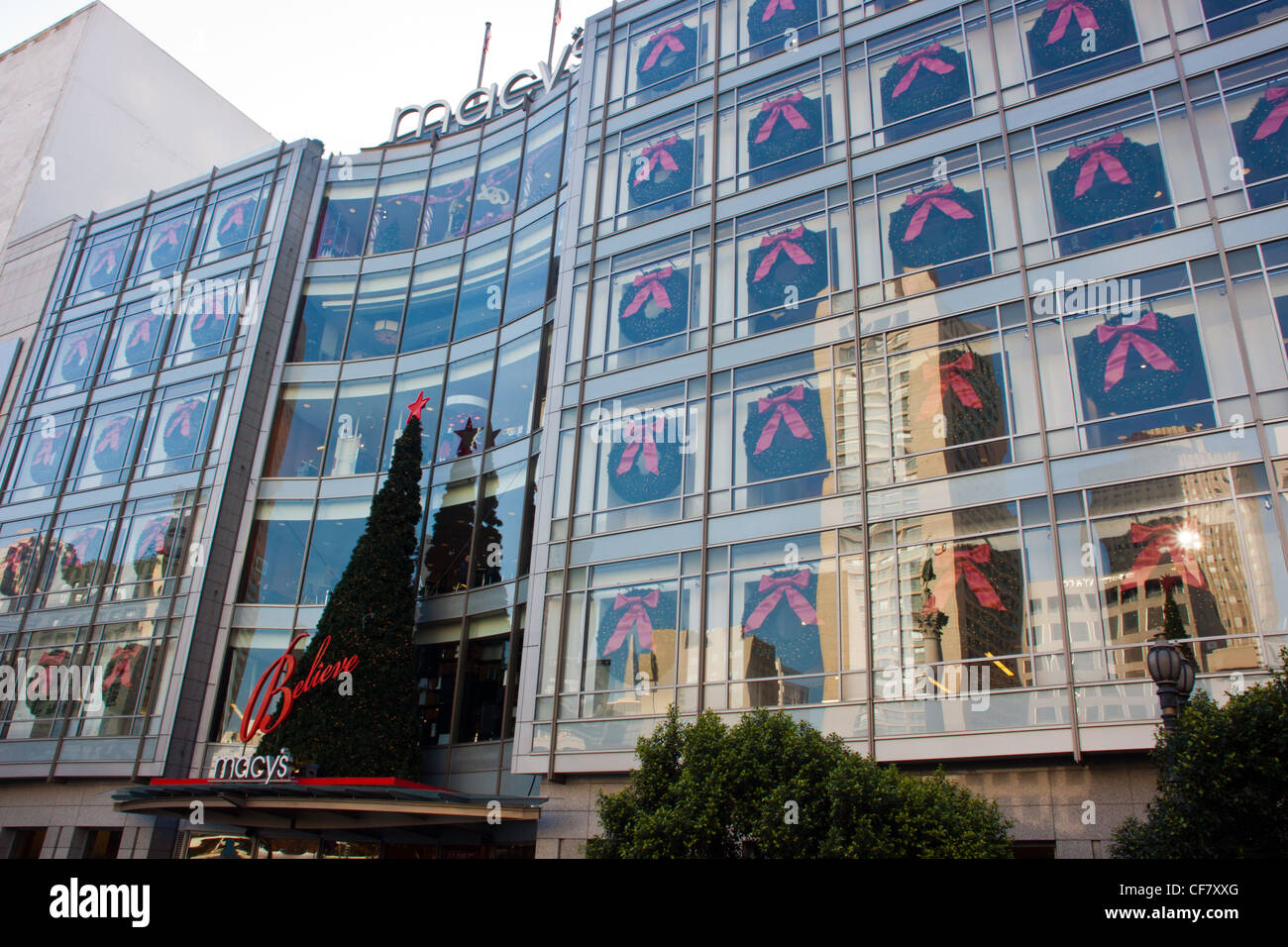 macy's department store in san francisco with christmas decorations