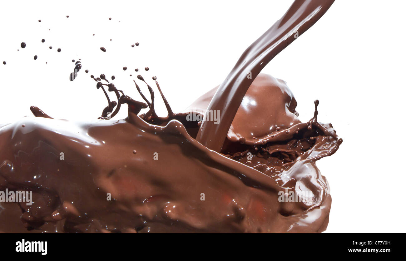 splash of chocolate isolated on white background Stock Photo