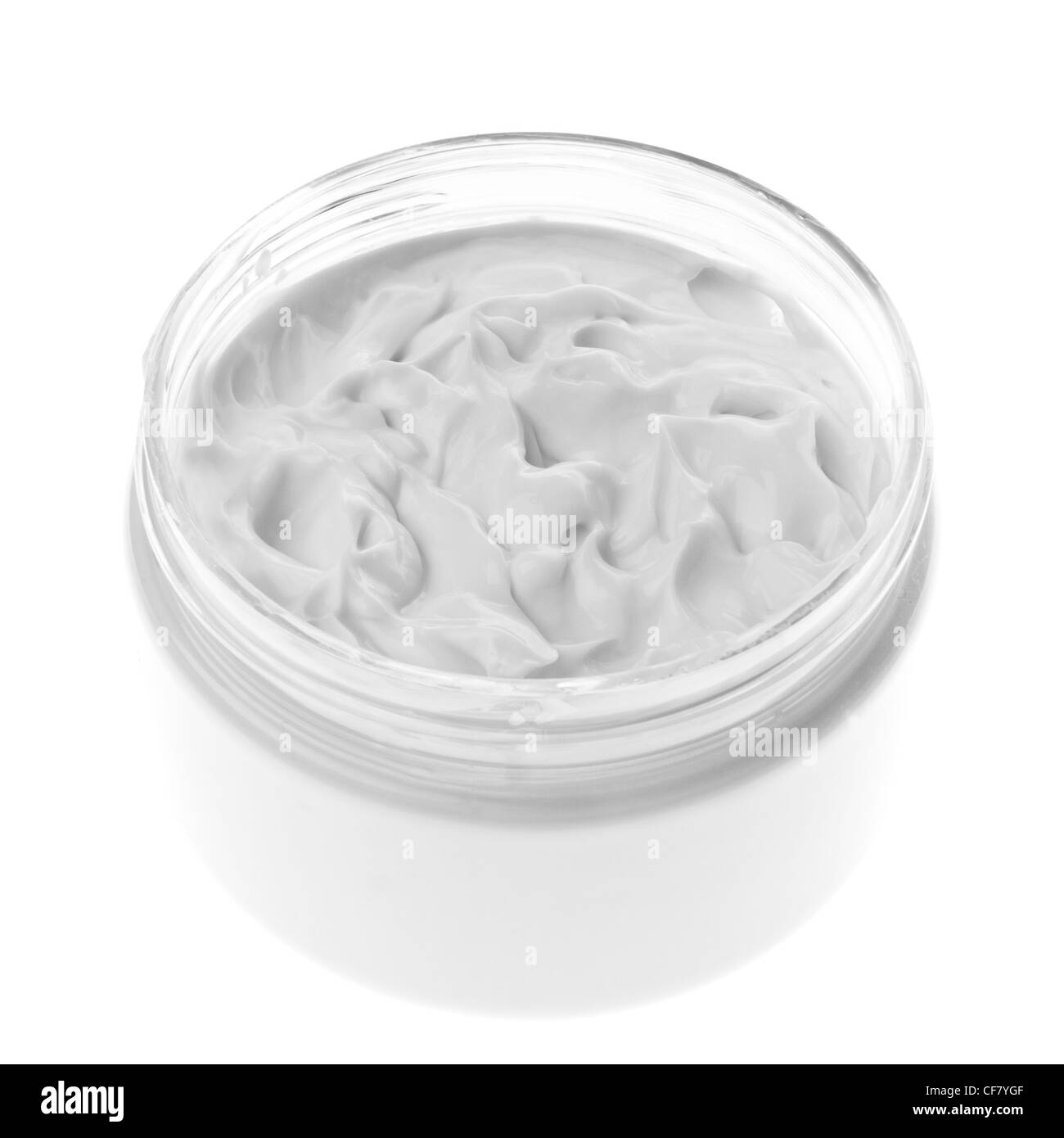 cosmetic cream in container isolated on white background Stock Photo