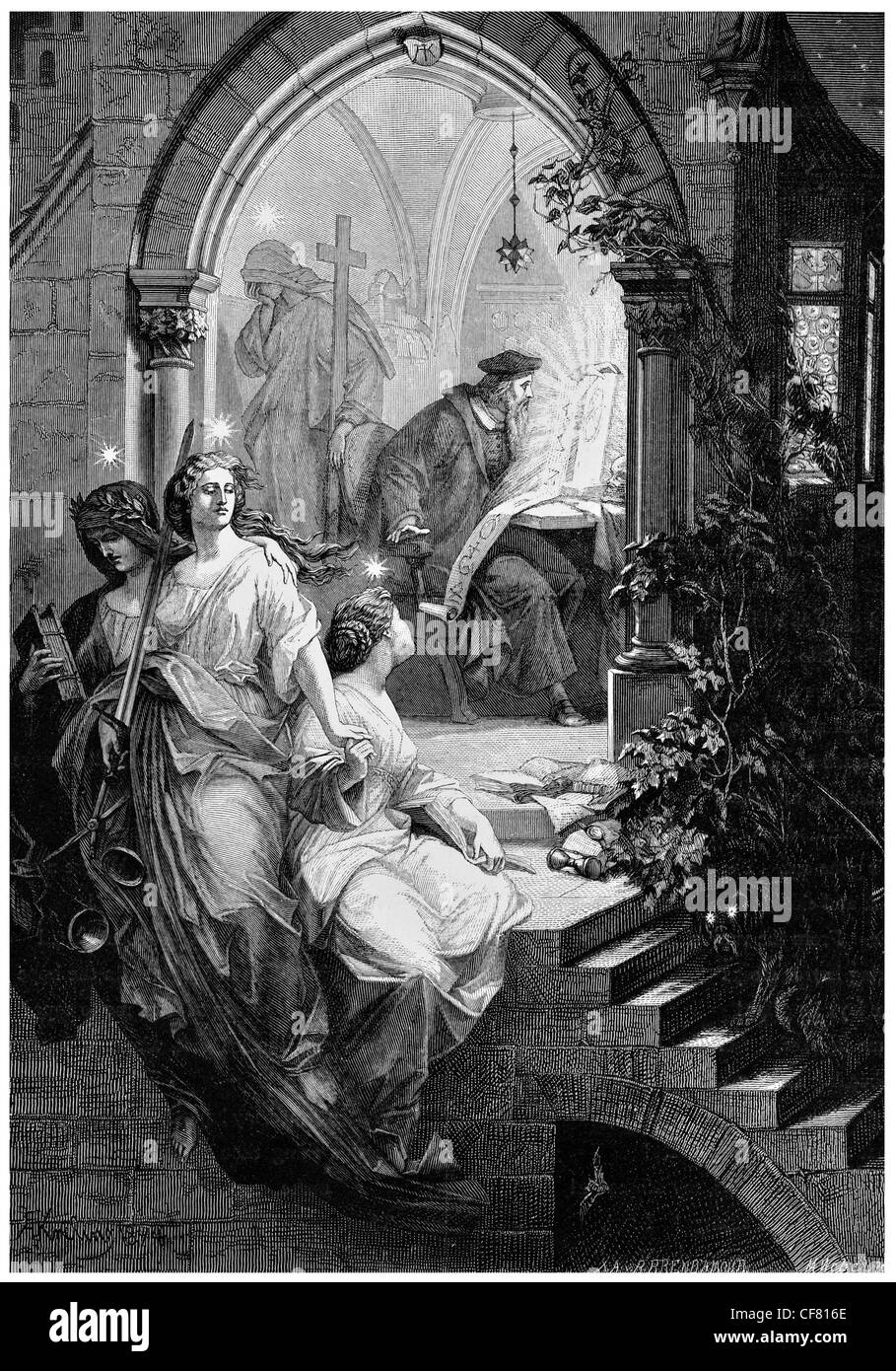 Faust Johann Wolfgang von Goethe A tragedy 1870 period costume magical