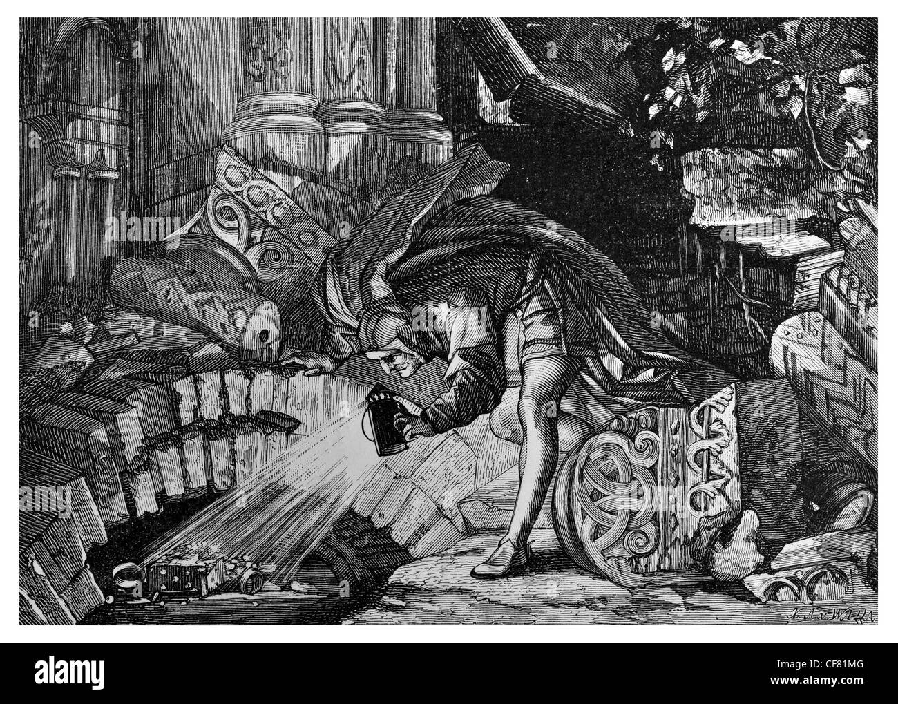 Faust  Johann Wolfgang von Goethe A tragedy 1870 period costume magical magic tale legend myth story drama theatre act character Stock Photo