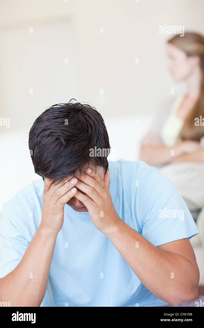 Portrait of a couple after an argument Stock Photo - Alamy