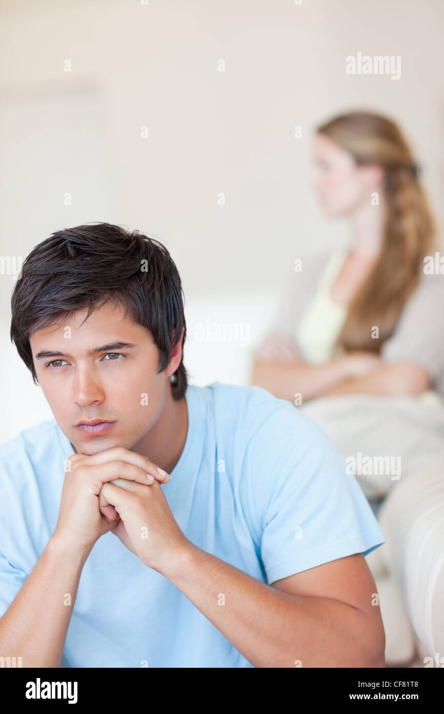 Portrait of a sad couple after an argument Stock Photo - Alamy
