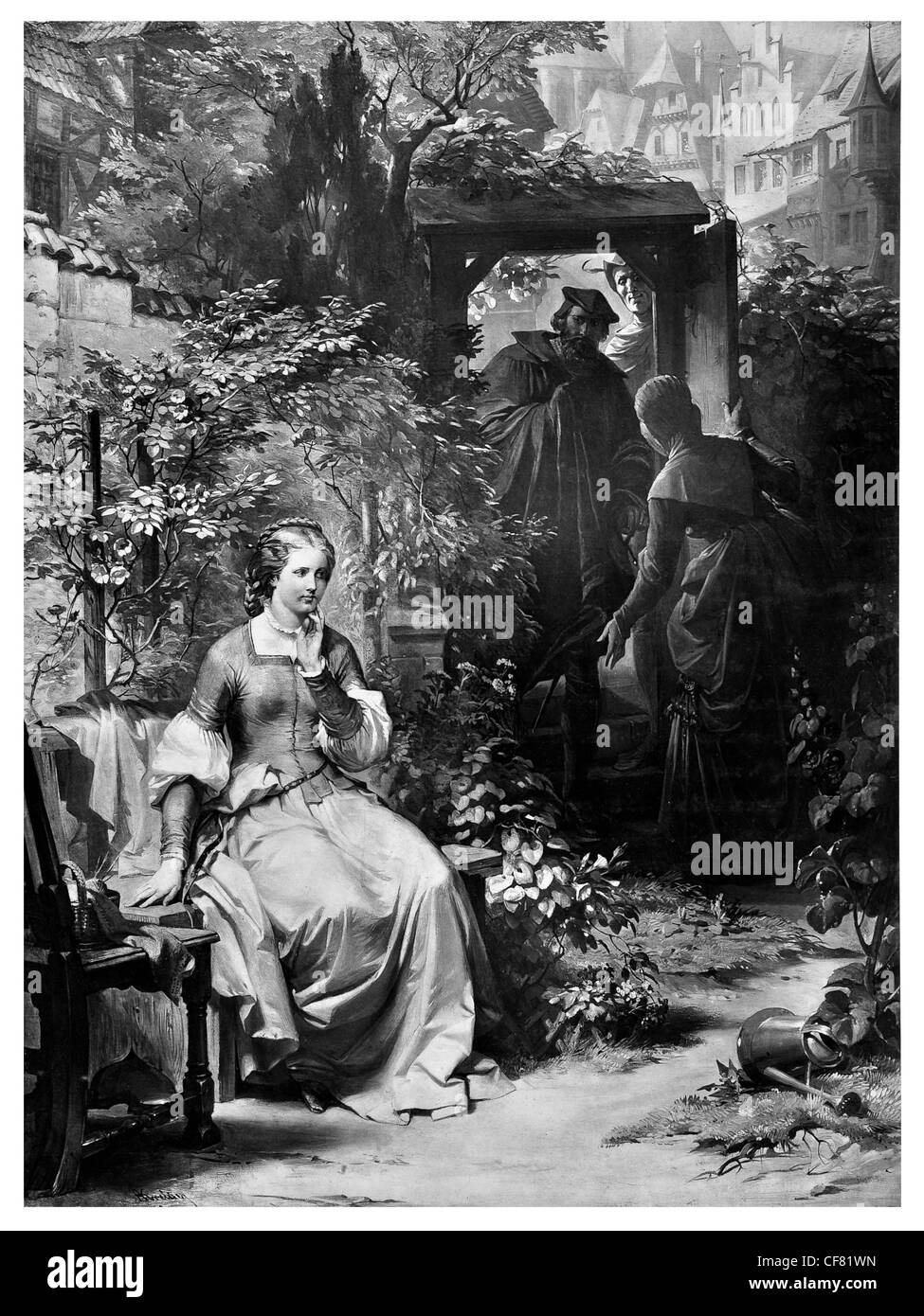 Faust  Johann Wolfgang von Goethe A tragedy 1870 period costume magical magic tale legend myth story drama theatre act character Stock Photo