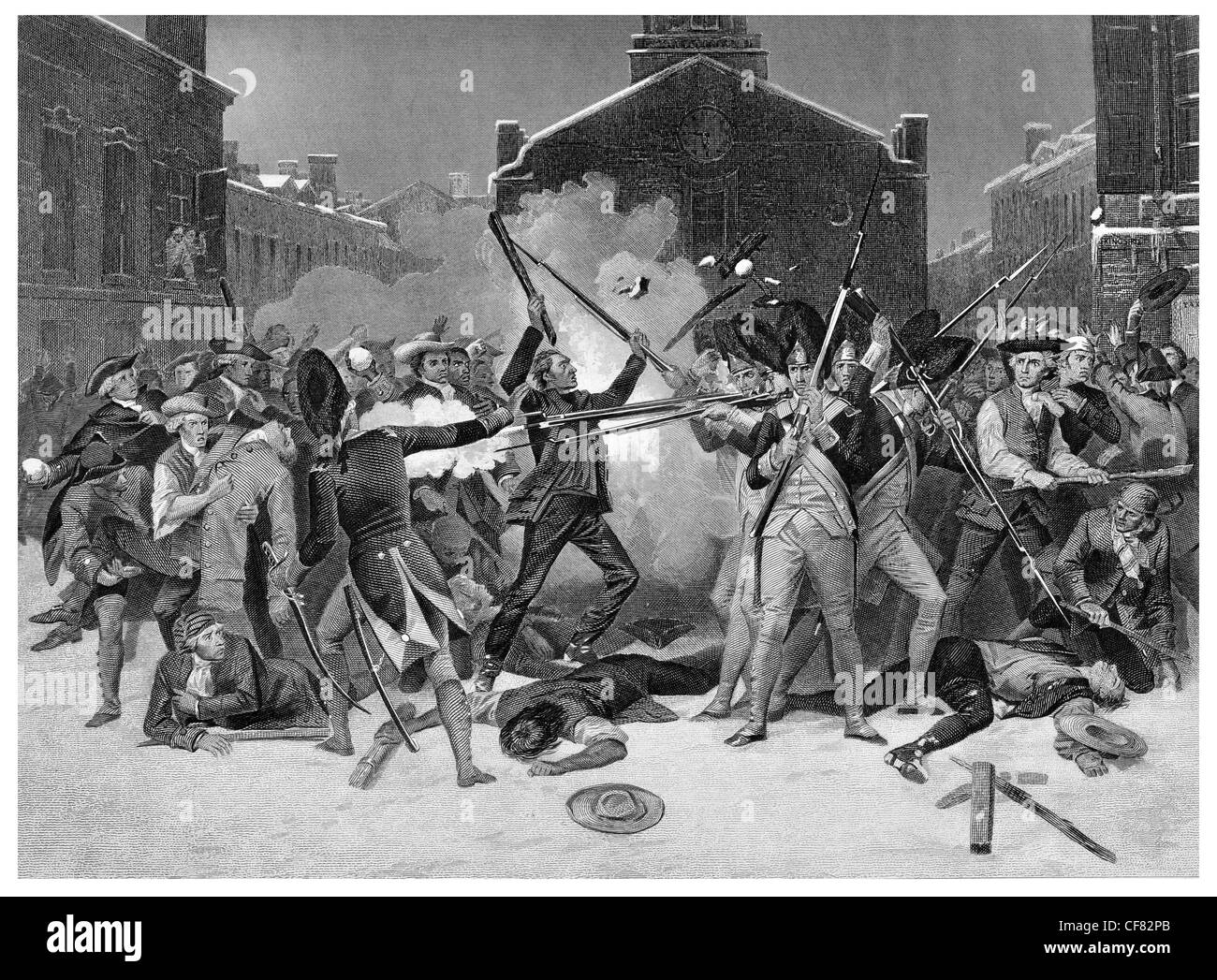 Boston Massacre March 5, 1770 Stock Photo