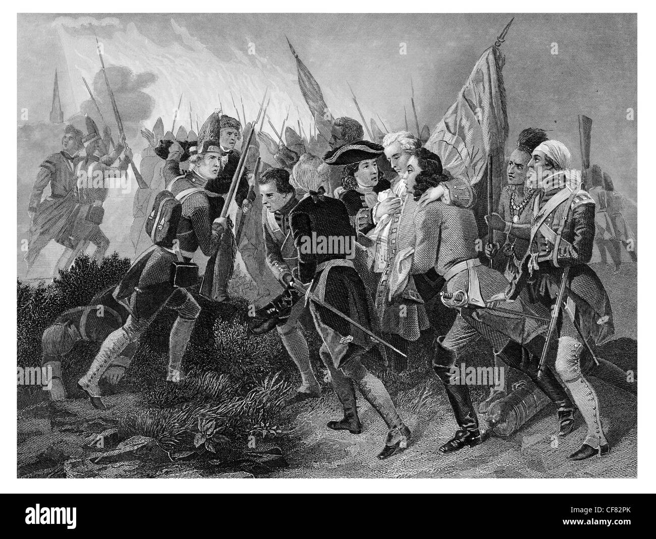 Death of General Wolfe at the battle of Quebec 1759 Battle of the Plains of Abraham Stock Photo