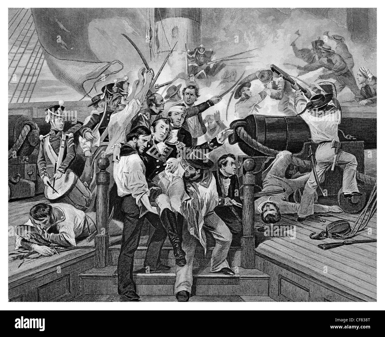 Death of Captain Lawrence 1813 American naval officer Stock Photo